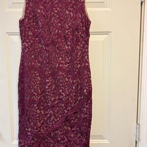 Ralph Lauren Lace Midi Dress - Purple New!